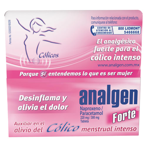 Analgen Forte Cólicos 220/300 Mg Con 12 Tabletas