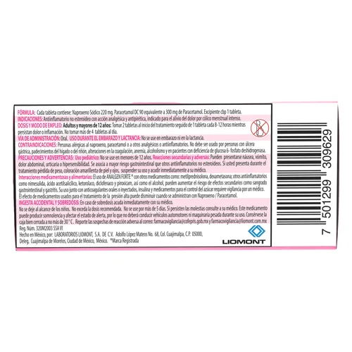 Analgen Forte Cólicos 220/300 Mg Con 12 Tabletas