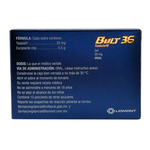 Bolt 36 20 Mg Gel Oral 2 Sobres