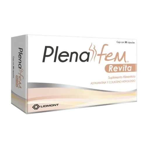 Plenafem Revita Astaxantina Colágeno Hidrolizado con 30 Cápsulas