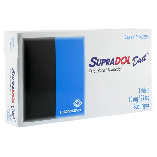 Supradol Duet Ketorolaco 10 Mg Tramadol 25 Mg Con 10 Tabletas Sublinguales