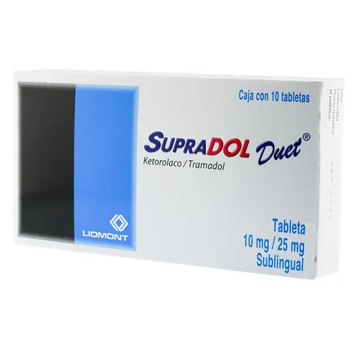 Supradol Duet Ketorolaco 10 Mg Tramadol 25 Mg Con 10 Tabletas Sublinguales
