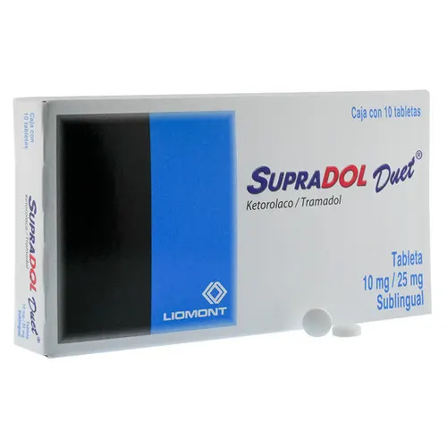 Supradol Duet Ketorolaco 10 Mg Tramadol 25 Mg Con 10 Tabletas Sublinguales
