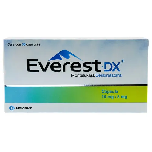Everest Dx Montelukast 10 Mg Desloratadina 5 Mg Con 30 Tabletas