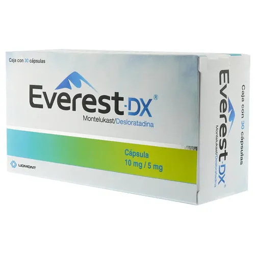 Everest Dx Montelukast 10 Mg Desloratadina 5 Mg Con 30 Tabletas