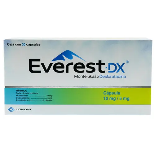 Everest Dx Montelukast 10 Mg Desloratadina 5 Mg Con 30 Tabletas