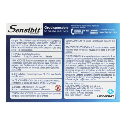 Comprar Sensibit Orodispersable 10 Mg Con 10 Tabletas