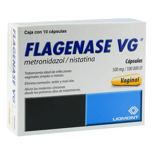 Flagenase 500 Mg/100 000 Ui Con 10 Cápsulas Vaginales