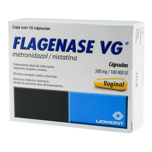 Flagenase 500 Mg/100 000 Ui Con 10 Cápsulas Vaginales