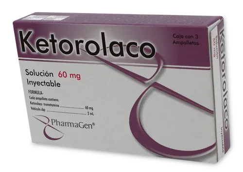 Comprar Ketorolaco 60 Mg Solución Inyectable Con 3 Ampolletas