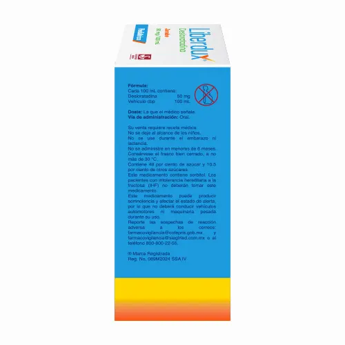 Liberdux 0.050G/100 Ml – Frascos Con Jarabe 60 Ml (Desloratadina)