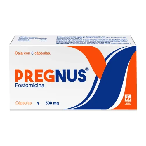 Pregnus 500 Mg – 6 Cápsulas (Fosfomicina)