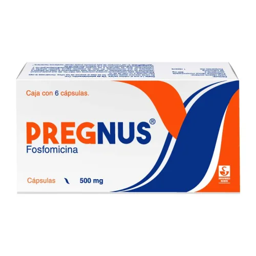 Pregnus 500 Mg – 6 Cápsulas (Fosfomicina)