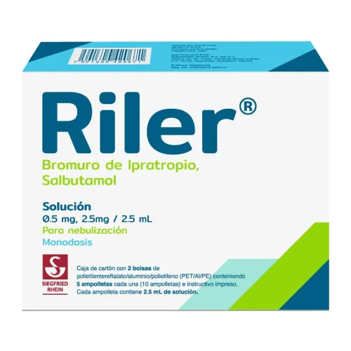 Comprar Riler 0.5/2.5 Mg SoluciÓN Para NebulizaciÓN Con 10 Ampolletas