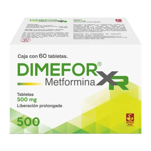 Comprar Dimefor Xr 500 Mg Con 60 Tabletas Liberación Prolongada