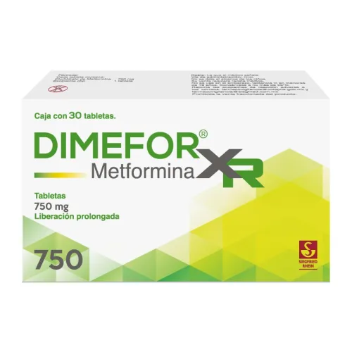 Comprar Dimefor Xr 750 Mg Con 30 Tabletas Liberación Prolongada