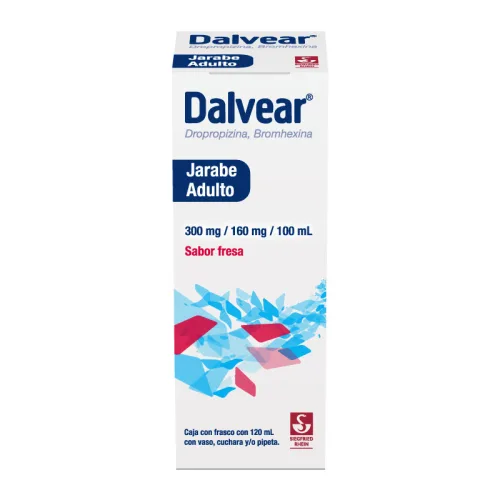 Comprar Dalvear 300/160 Mg Jarabe Adulto Sabor Fresa 120 Ml