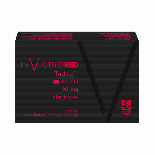 Invictus Red 20 Mg Con 4 Tabletas Masticables