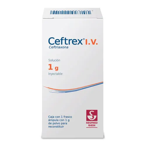 Ceftrex Ceftriaxona Iv 1 G Solución Inyectable