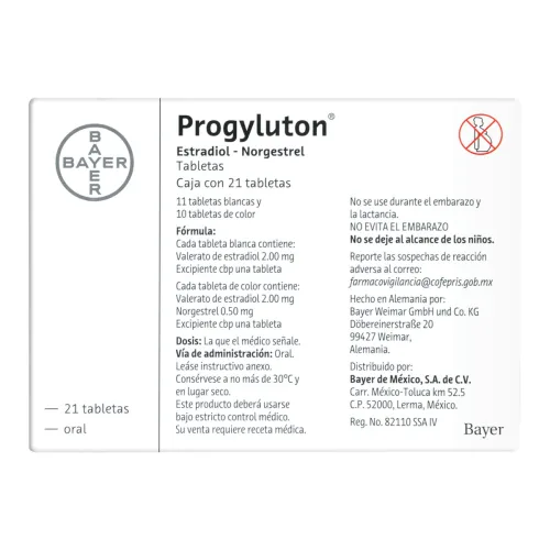 Comprar Progyluton 2 Mg Con 21 Tabletas