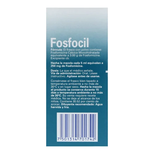 Fosfocil Fosfomicina 250 Mg Con 60 Ml De Suspensión