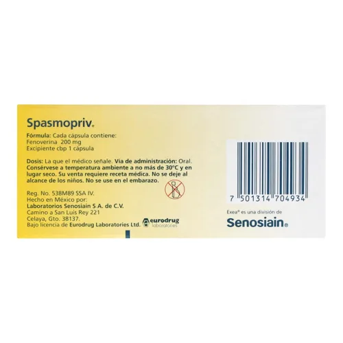 Comprar Spasmopriv 200 Mg Con 24 Cápsulas