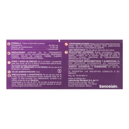 Gentil Ito Infantil 80/0.750 Mg Con 10 Comprimidos