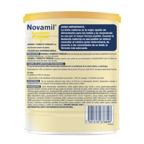 Comprar Novamil Symbiotic Premium Etapa 3 Fórmula Infantil 1 A 3 Años 800 Gr