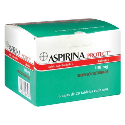 Aspirina Protect 100 Mg Pack 6 Cajas Con 28 Tabletas