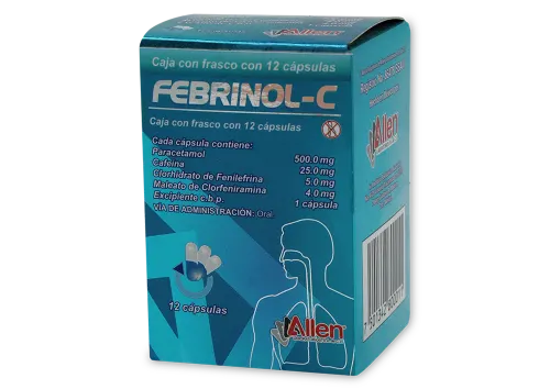 Comprar Febrinol-C 500/25/5/4 Mg Con 12 Cápsulas