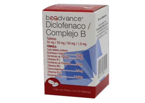 Comprar Diclofenaco, Complejo B 50/101 Mg Con 30 Tabletas