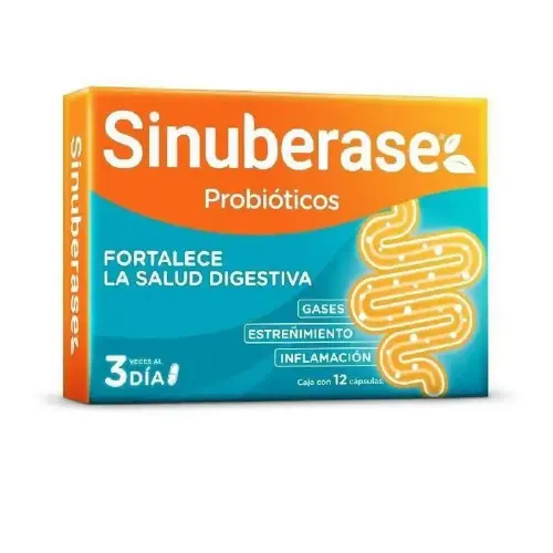 Sinuberase Probióticos Auxiliar 12 Cápsulas