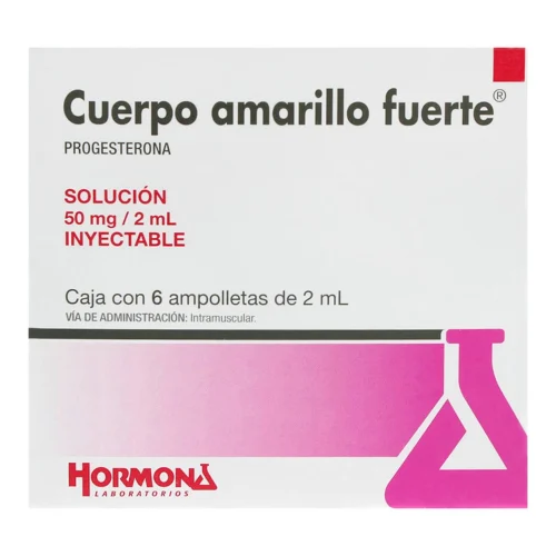 Comprar Cuerpo Amarillo Fuerte 50 Mg Con 6 Ampolletas SoluciÓN Inyectable