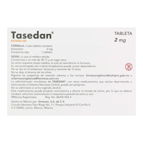 Tasedan 2 Mg Con 60 Tabletas