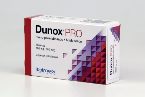 Comprar Dunox Pro Hierro Polimaltosado 100 Mg ÁCido FÓLico 800 Mcg Con 30 Tabletas