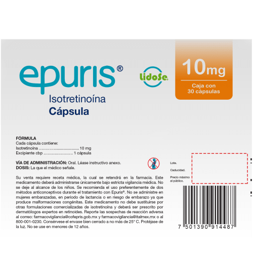 Epuris 10 Mg Con 30 Cápsulas