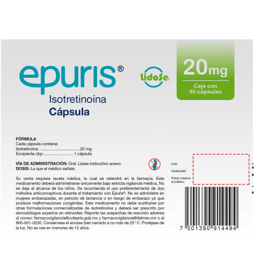 Comprar Epuris 20 Mg Con 30 Cápsulas