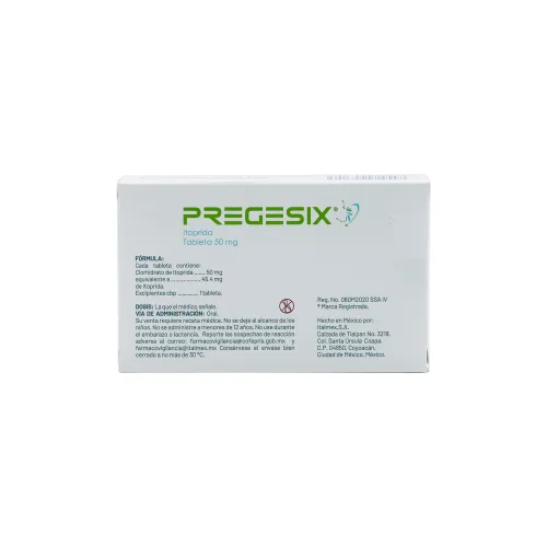 Pregesix 50 Mg Con 30 Tabletas