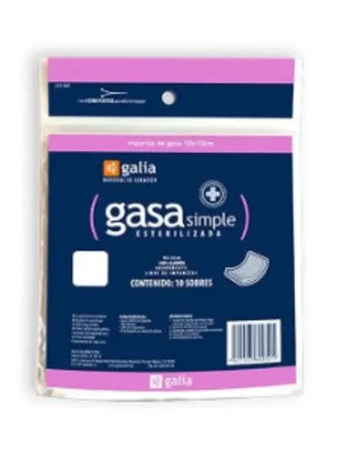 Gasa Simple Esterilizada De 10 Cm X 10 Cm Con 10 Piezas