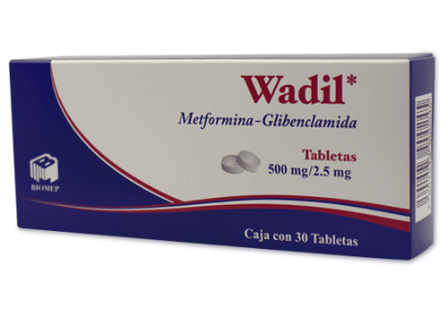 Wadil 30 tabletas 500/2.5 mg precio