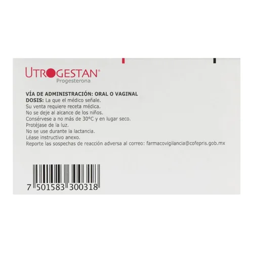 Comprar Utrogestan 100 Mg Con 15 Cápsulas