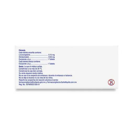 Levonorgestrel Etinilestradiol 0.15 Mg / 0.03 Mg Con 28 Tabletas