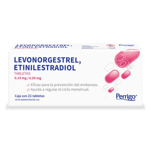 Comprar Levonorgestrel, Etinilestradiol 0.15/0.03 Mg Con 21 Tabletas