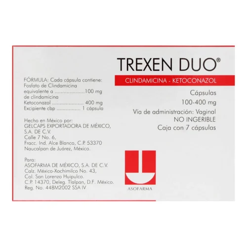 Comprar Trexen Duo 100/400 Mg Con 7 Cápsulas Vaginales