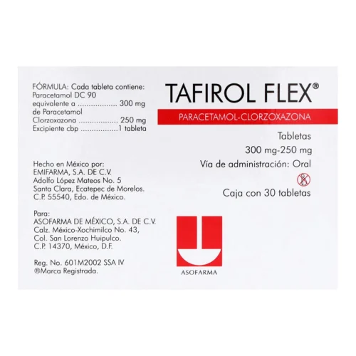 Tafirol Flex 300/250 Mg Con 30 Tabletas