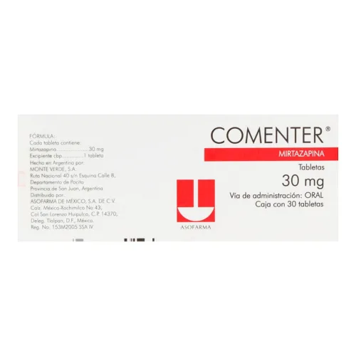 Comenter 30 Mg Con 30 Tabletas