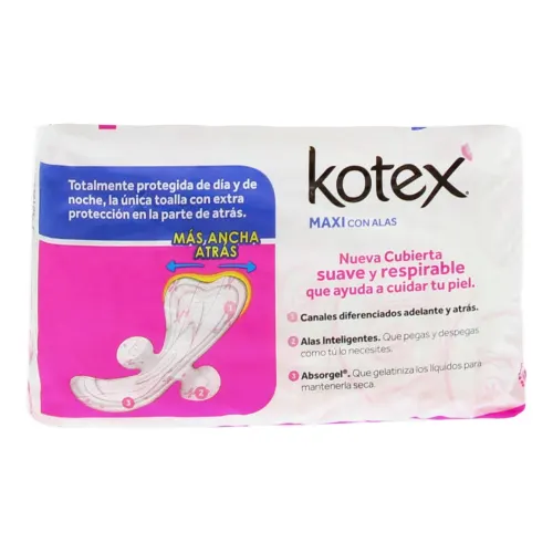 Comprar Kotex Maxi Toallas Sanitarias Nocturnas Con Alas Con 10 Piezas