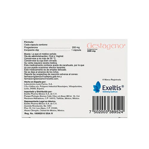 Gestageno 200 Mg Con 15 Cápsulas