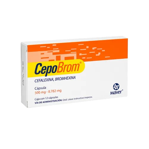 Cepobrom Bromhexina Cefalexina 500/8.782 Mg Con 12 Cápsulas
