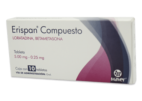 Comprar Erispan Compuesto 5/0.25 Mg Con 10 Tabletas